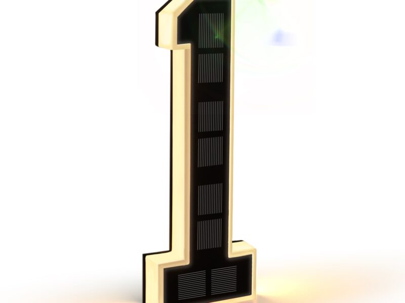 ISUNMEA 9 Inch Solar Lighted House Numbers for Outside, Light Up Waterproof LED Address Numbers Signs for Houses, Large Personalized Illuminated Exterior Modern House Numbers Light