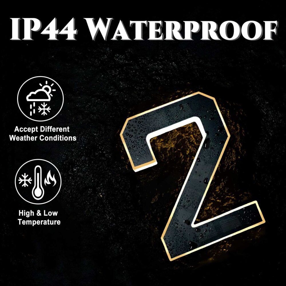 ISUNMEA 9 Inch Solar Lighted House Numbers for Outside, Light Up Waterproof LED Address Numbers Signs for Houses, Large Personalized Illuminated Exterior Modern House Numbers Light