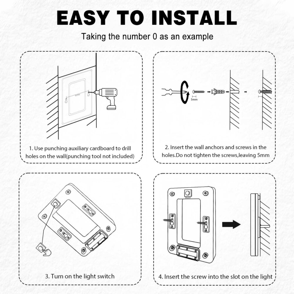ISUNMEA 6.7 Inch Solar Lighted House Numbers for Outside, Light Up Waterproof LED Address Signs for Houses, Backlit Illuminated Exterior Modern House Numbers Light
