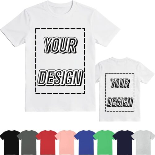 ISUNMEA Custom T-Shirts for Men Women, Personalized Photo Shirts Gift Design Your Own Customizable Tee with Text Logo (US, Alpha, Large, Regular, Regular, Black)