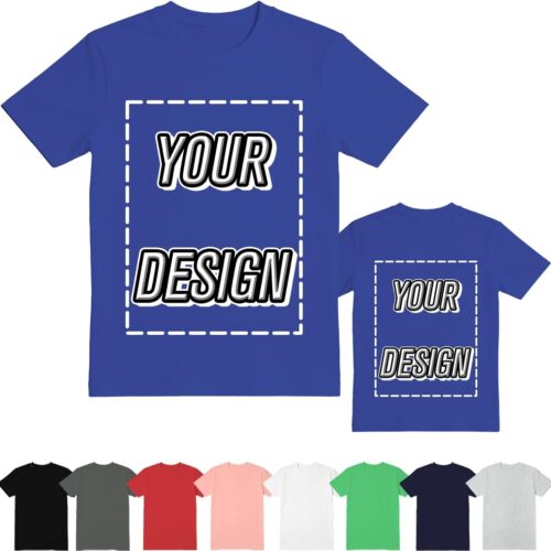 ISUNMEA Custom T-Shirts for Men Women, Personalized Photo Shirts Gift Design Your Own Customizable Tee with Text Logo (US, Alpha, Large, Regular, Regular, Black)